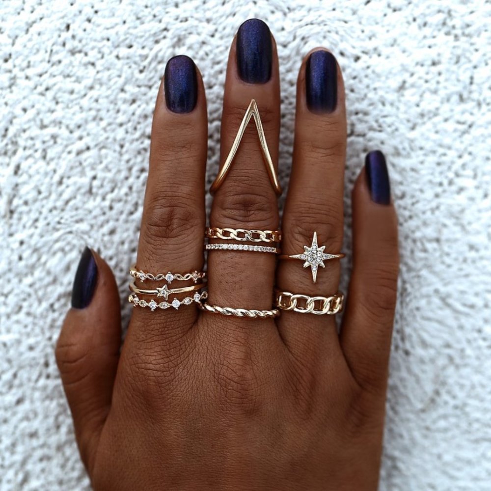 Boho Vacation Ring Set - Gold